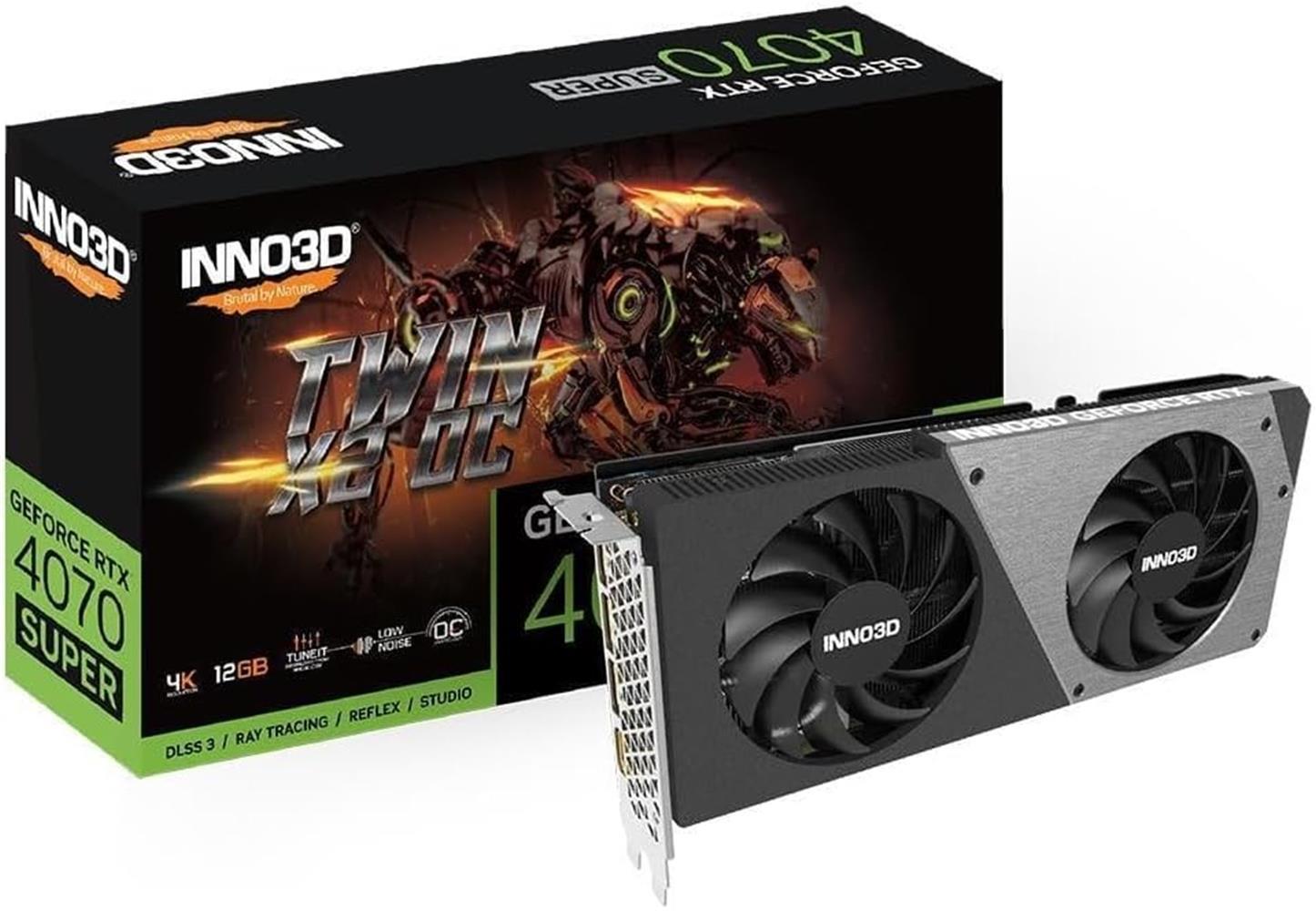 Inno3D GeForce RTX4070 SUPER Twin x2 OC 12GB 192Bit GDDR6X (N407S2-126XX-186162N) Ekran Kartı
