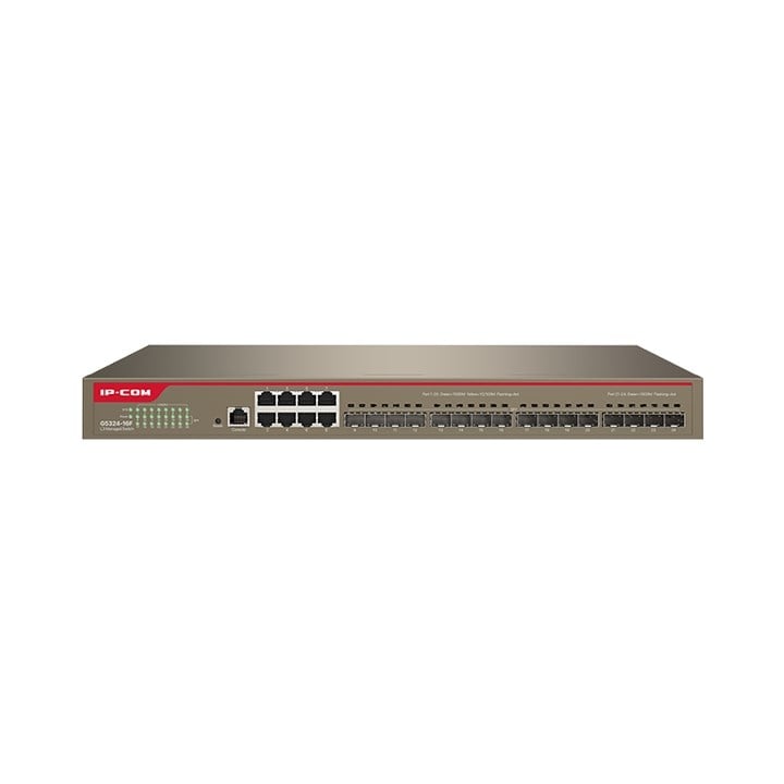 IP-COM IP-G5324-16F 16 PORT 1G SFP + 8 PORT BAKIR 10/100/1000 L3 YÖNETİLEBİLİR RACK MOUNT SWITCH METAL KASA