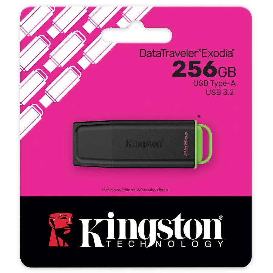 KINGSTON 256GB  DTXG2/256GB DataTraveler Exodia USB 3.2 Siyah/Yeşil USB Bellek