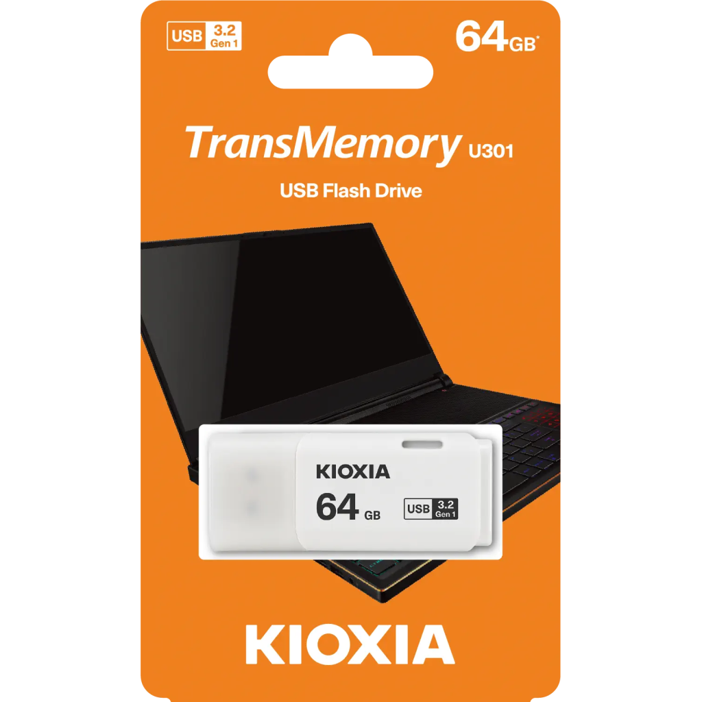 KIOXIA U301W 64GB USB 3.2 Gen1 TransMemory Flash Disk (Beyaz)