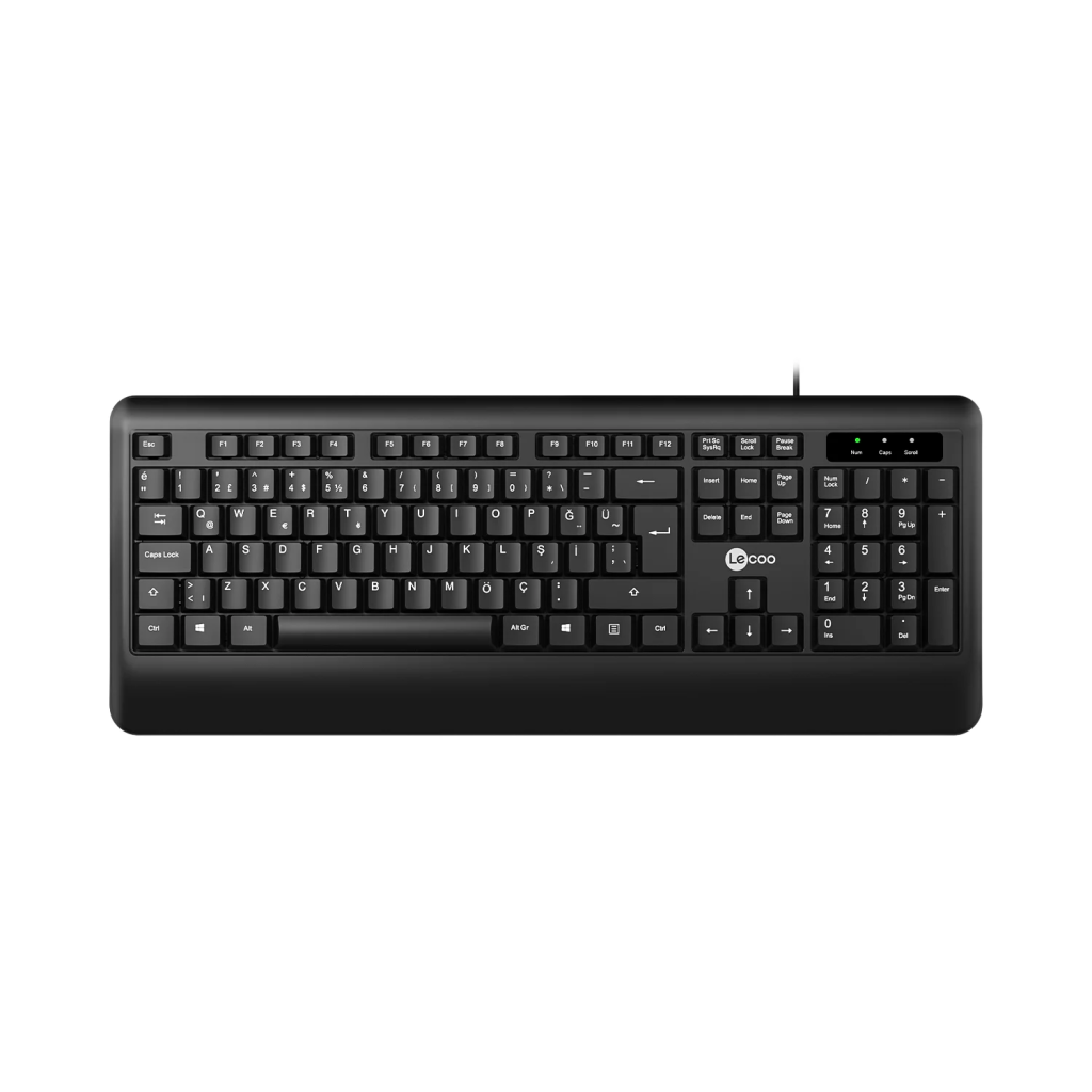 LECOO KB104, USB Kablolu, Türkçe Q,  Standart Klavye (Siyah)