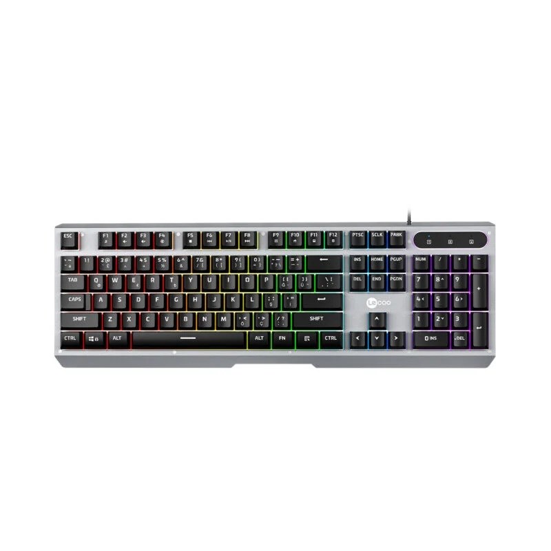 LECOO KB121 USB Q Trk Rainbow Aydınlatmalı Mekanik Hisli Metalik Gaming Klavye
