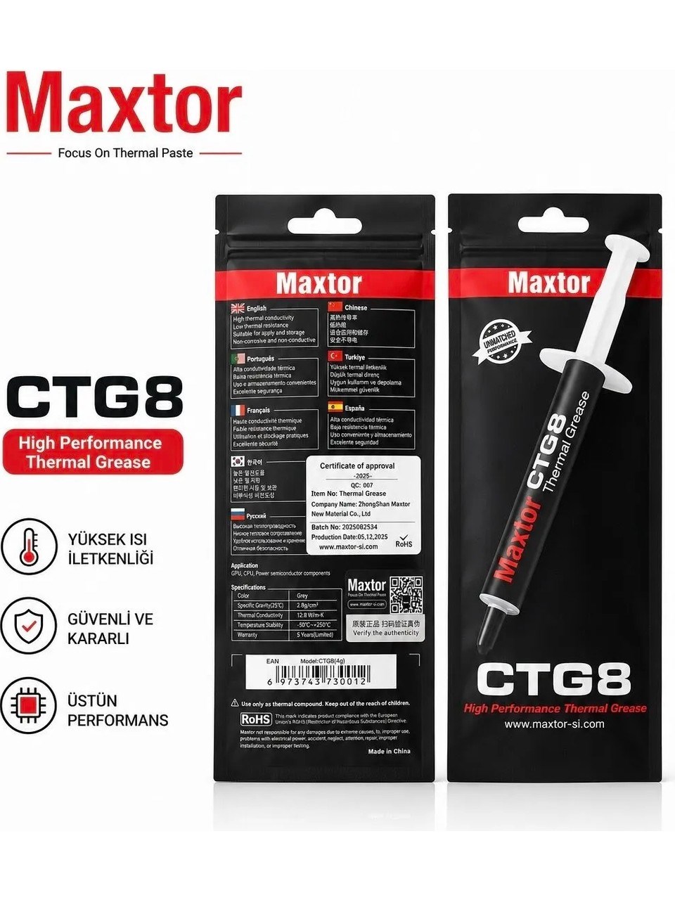 MAXTOR 4gram 12,8WmK Termal Macun CTG8