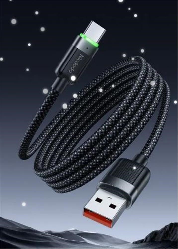 MCDODO CA-5650 USB-A TO USB-C 6A SİYAH SARILABİLİR MANYETİK 1.2M KABLO