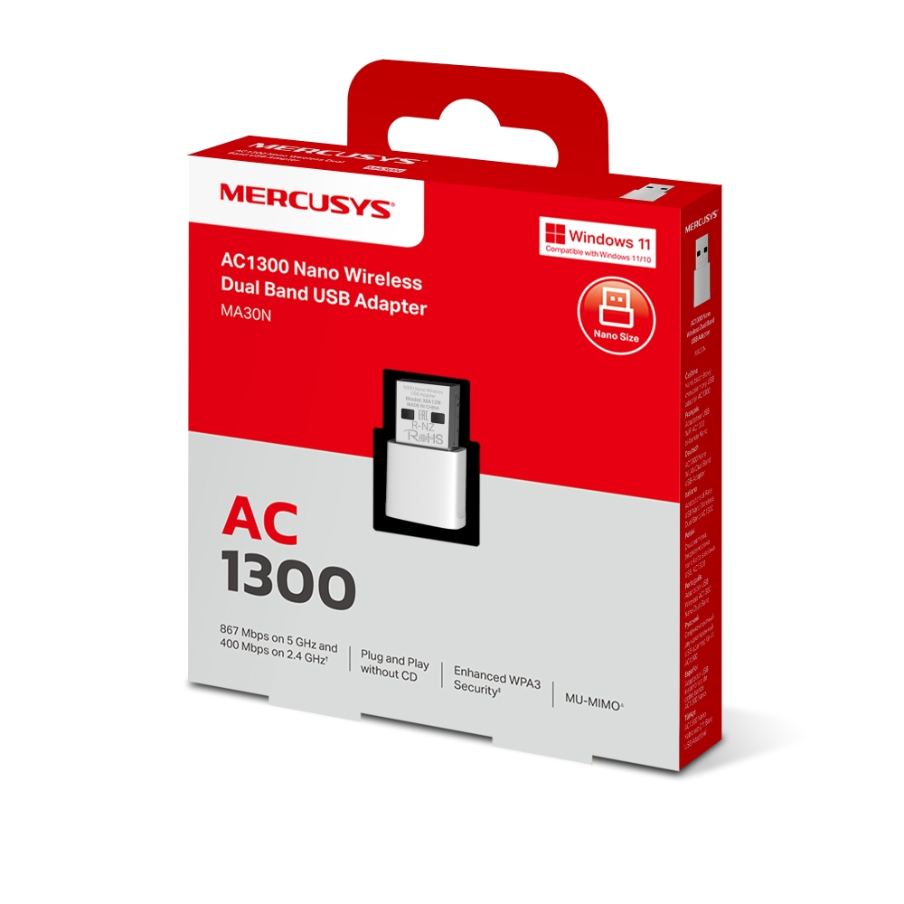 MERCYSY MA30N NANO WIFI5 AC1300 Usb Kablosuz Ağ Adaptörü