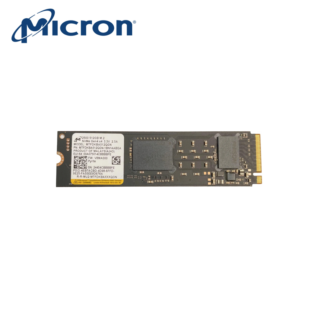 MICRON 2500 Seri, MTFDKBA512QGN-1BN1AABGA, 512GB, 6600/3650, Gen4, NVME PCIe M.2 2280, SSD