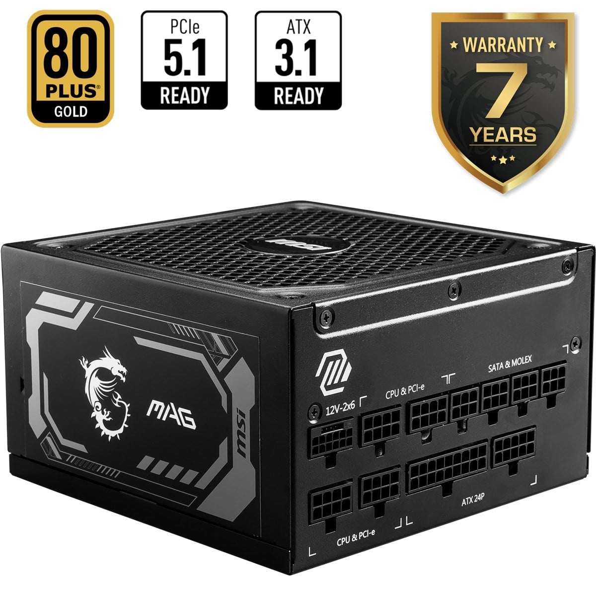MSI 1000w 80+ Gold MAG A1000GL PCIE5 II Tam Modüler Power Supply