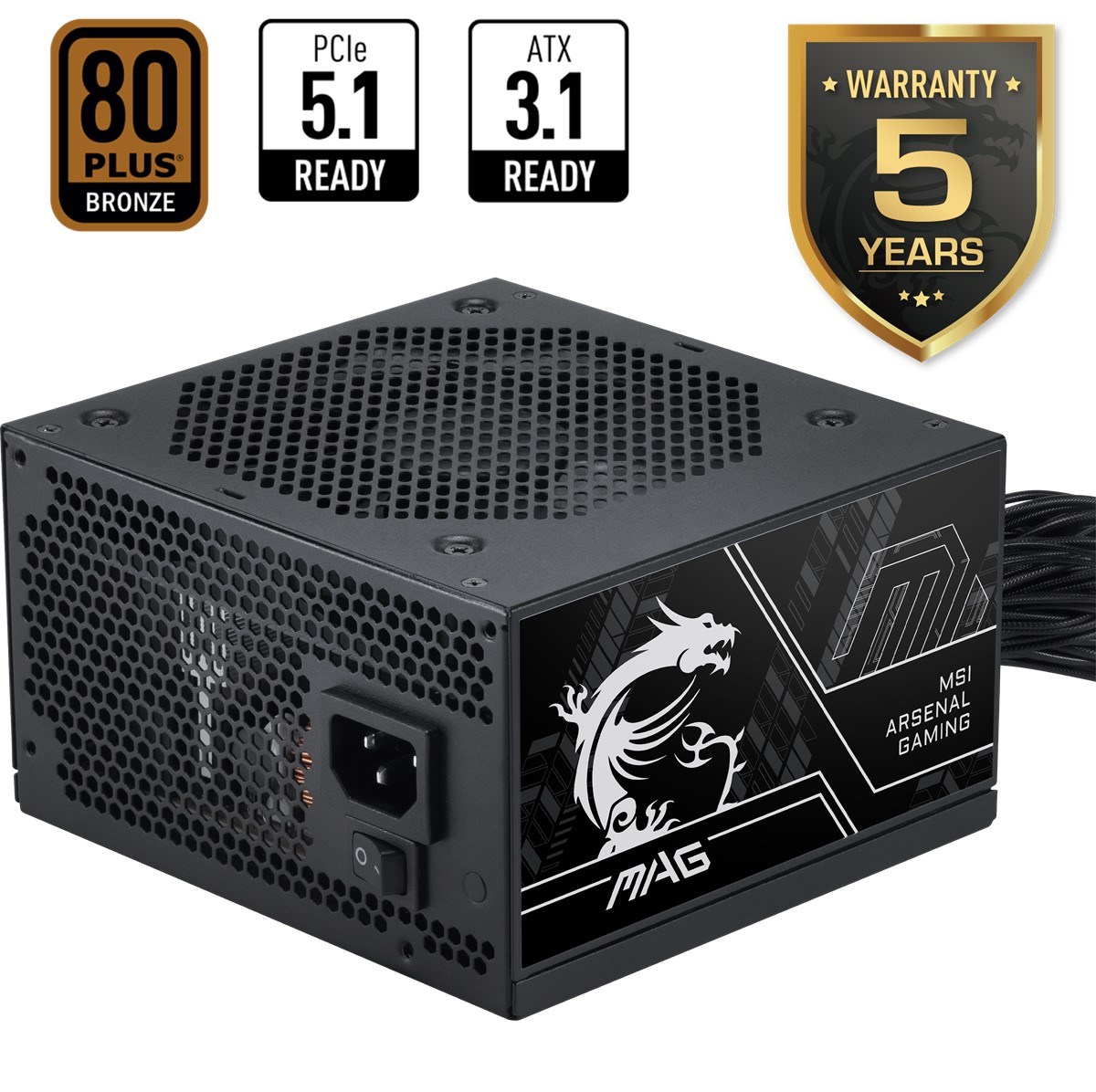 MSI 750w 80+ Bronze MAG A750BN PCIE5 III Power Supply