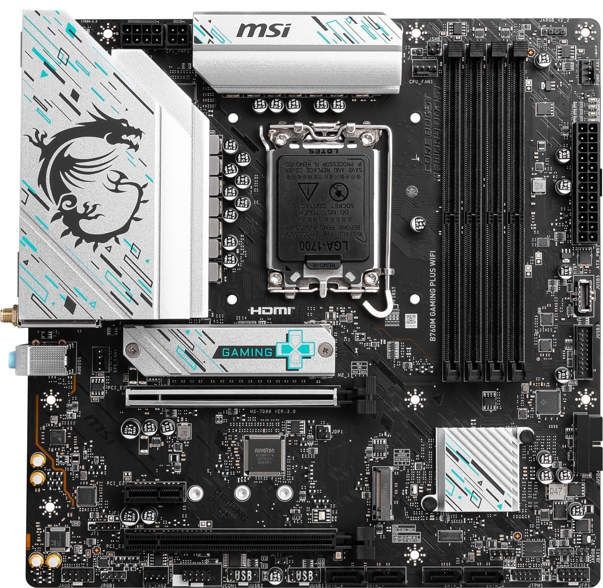 MSI B760M GAMING PLUS WIFI DDR5 HDMI-DP PCIE 4.0 1700p mATX
