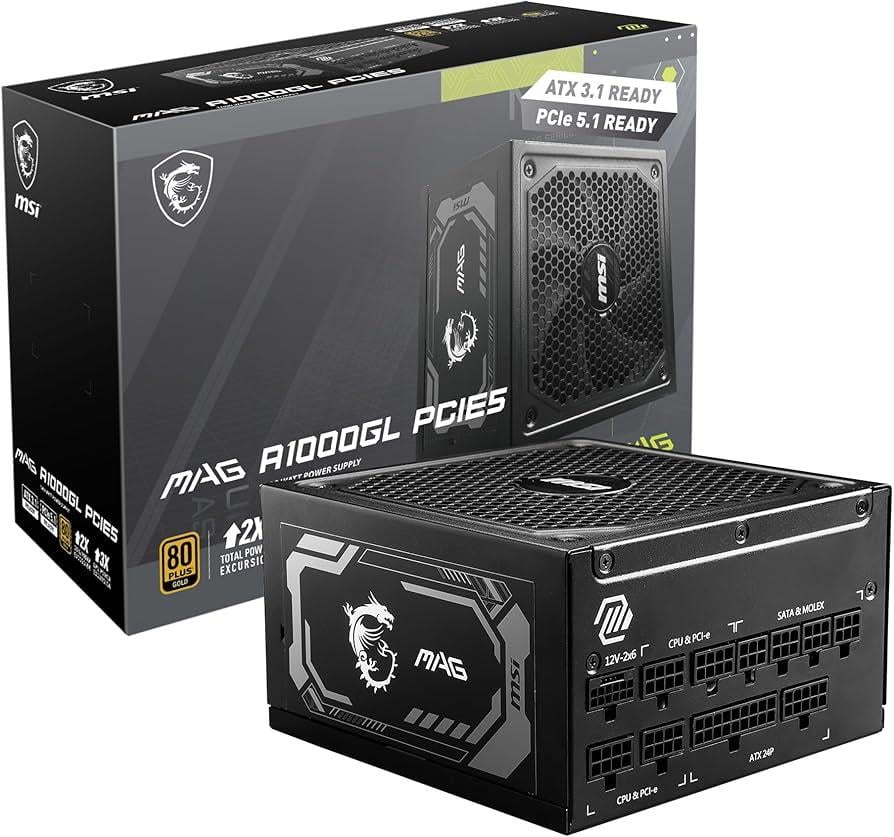 MSI MAG A1000GL PCIE5 1000W 80+ GOLD POWER SUPPLY.MsiYeni ÜrünlerAKAK92MSI0023