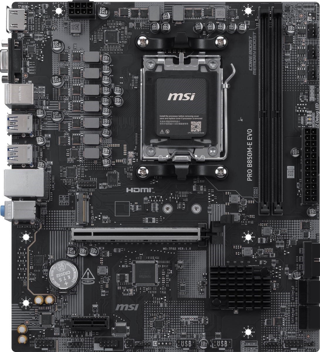 MSI PRO B850M-E EVO DDR5 HDMI-DP PCIE 5.0 AM5 mATX