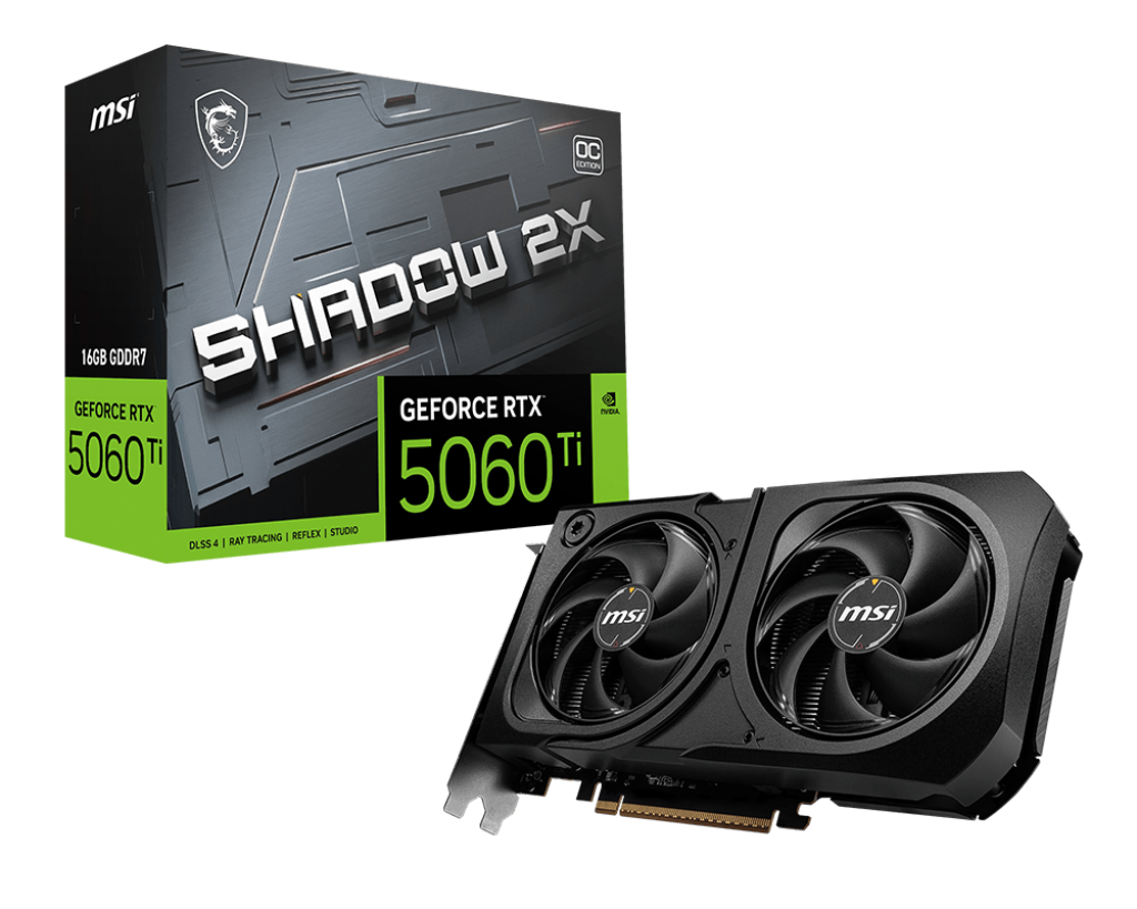 MSI RTX5060TI 16GB SHADOW 2X OC GDDR7 128bit HDMI DP PCIe 5.0
