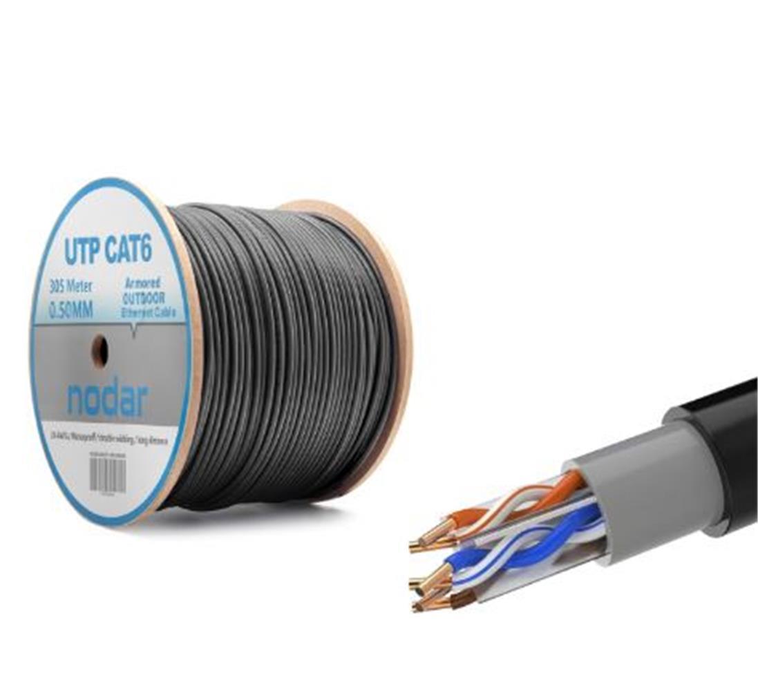 Nodar Nd2000 Utp Cat6 Dışmekan Kablo 23Awg Çift Pvc 305M Siyah