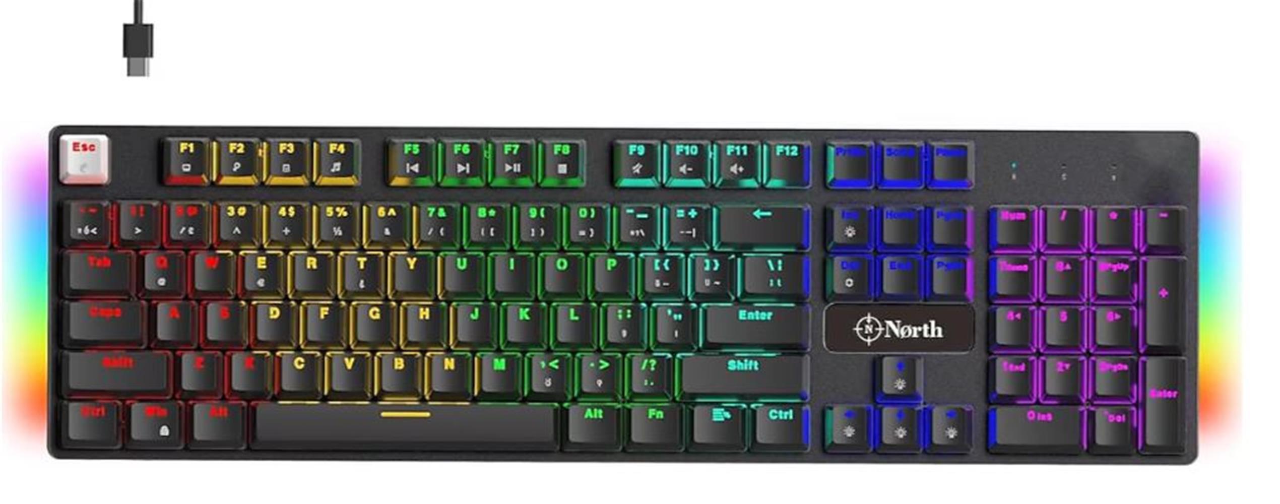 North Shield Blue Switch Türkçe Q RGB Mekanik Gaming Klavye