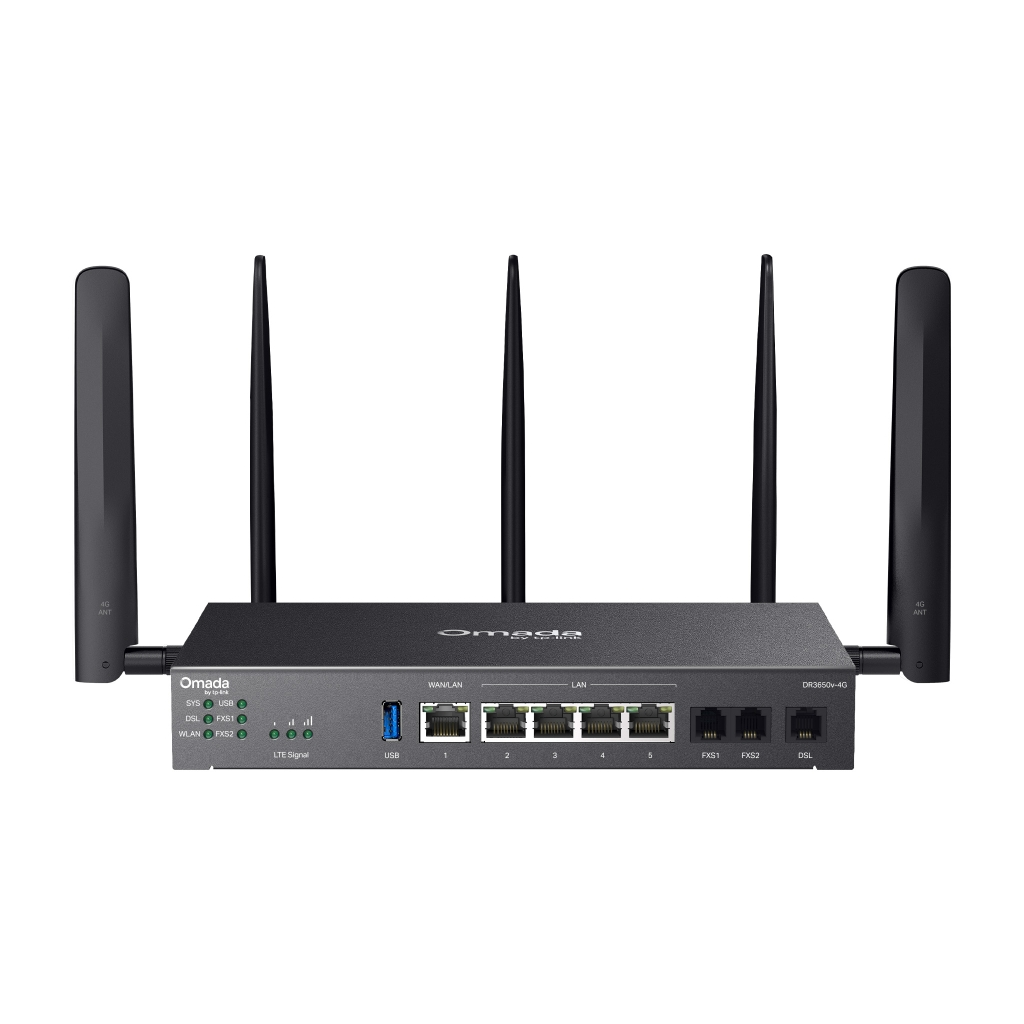 OMADA DR3650v-4G, Wi-Fi 6, AX3000, Dual Band, Gigabit, Masaüstü Load Balance VPN Gateway
