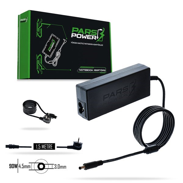 PARS POWER PRS-019 90W 19.5V 4.62A- 4.5*3.0MM Siyah Notebook Adaptörü