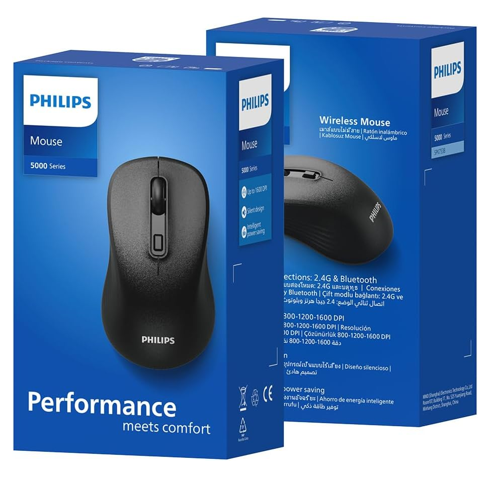 Philips SPK7538 Sessiz Optik Kablosuz MousePhilipsMouseB07075