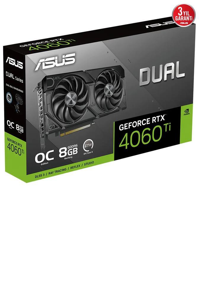 PlayAsus Dual GeForce RTX4060TI EVO OC 8GB DUAL-RTX4060TI-O8G-EVO GDDR6 128Bit Ekran Kartı