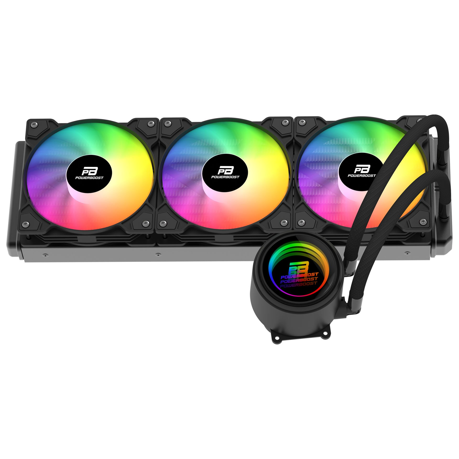 POWERBOOST 360MM CIRCLE 360B PB-LCS-CR360B Rainbow Fanlı AM5-1851p Sıvı Soğutmalı İşlemci Fanı