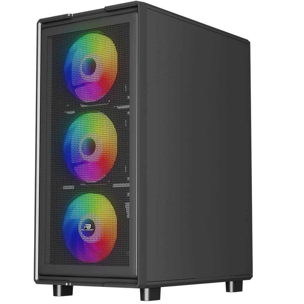 POWERBOOST 600W 80+ A601B 4-Rainbow Fanlı Gaming Mid-Tower PC Kasası