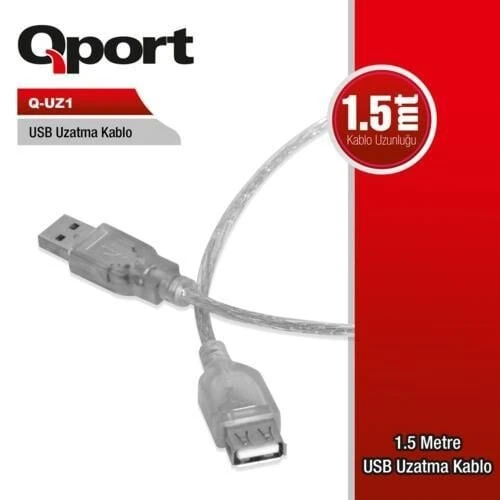 Qport Q-UZ1 1.5 m USB 2.0 Uzatma KablosuQportKablolarB06791
