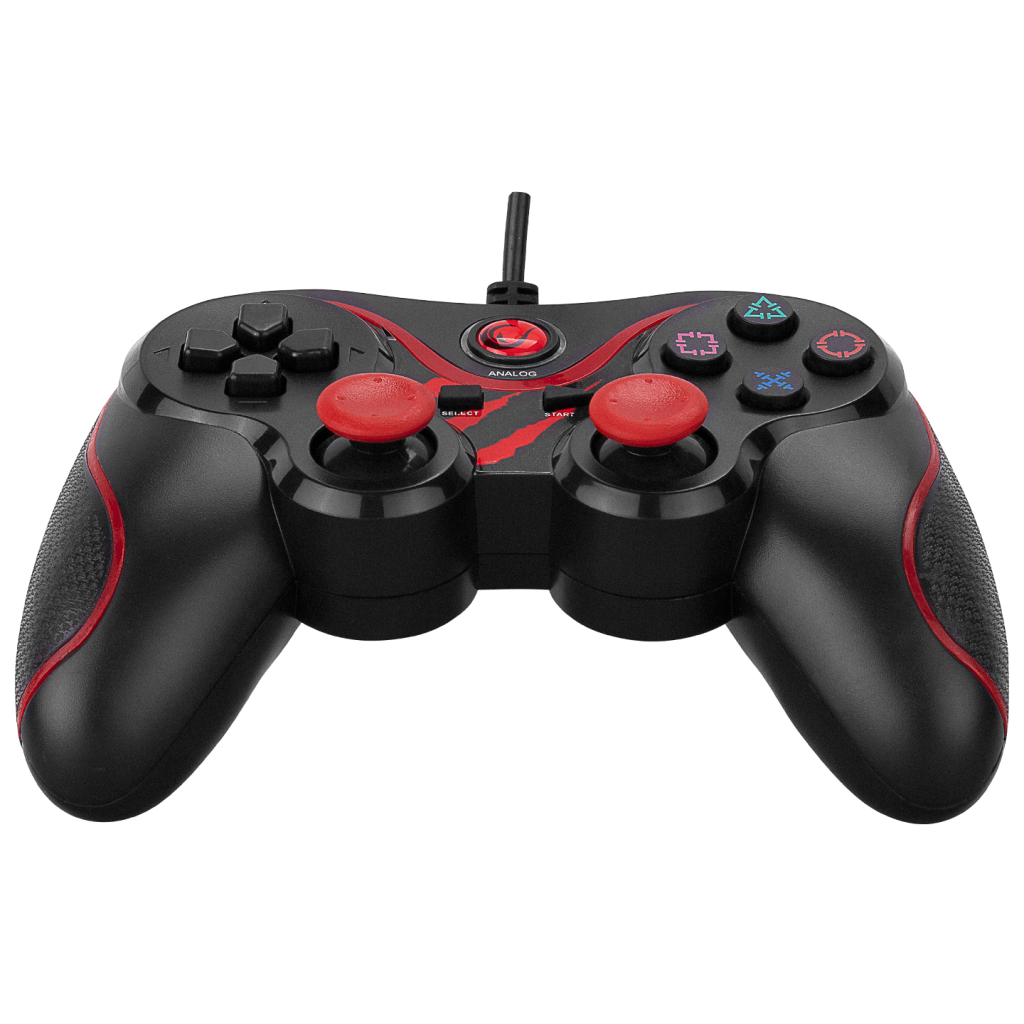 RAMPAGE SG-R601, Kırmızı, PC/PS3, 1.8mt Kablolu, Çift Titreşimli, GAMEPAD