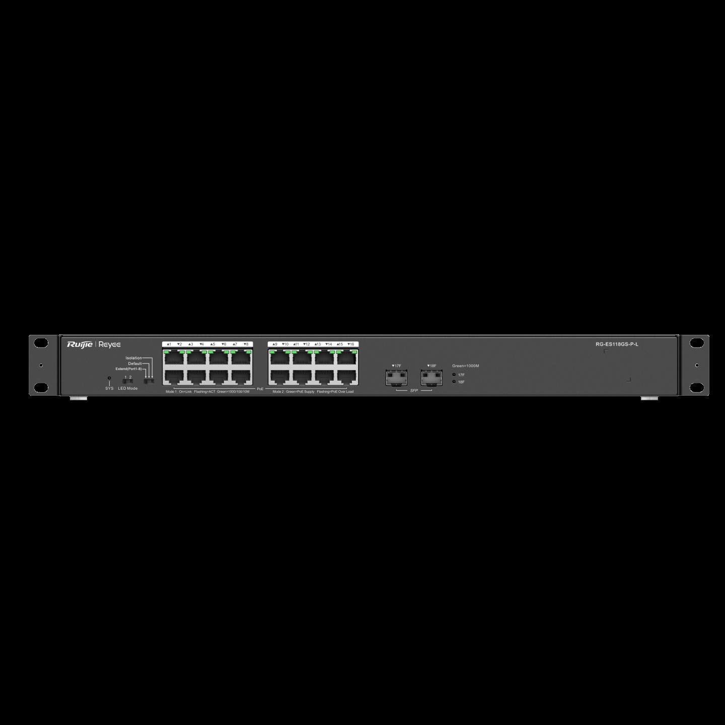 RUİJİE-REYEE RG-ES118GS-P-L 18XGE F.GIGABIT 247W POE SWİTCH