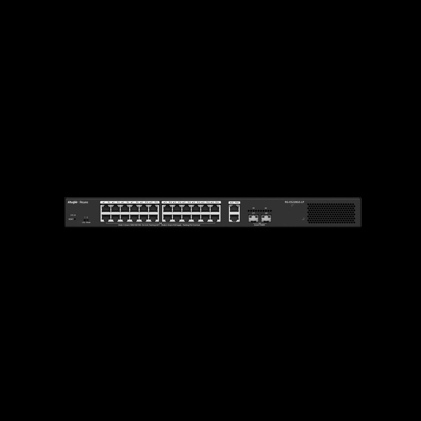 RUIJIE REYEE RG-ES228GS-LP 28 PORT 26XGE/2SFP 250W BULUT YÖNETİLEBİLİR POE SWİTCH