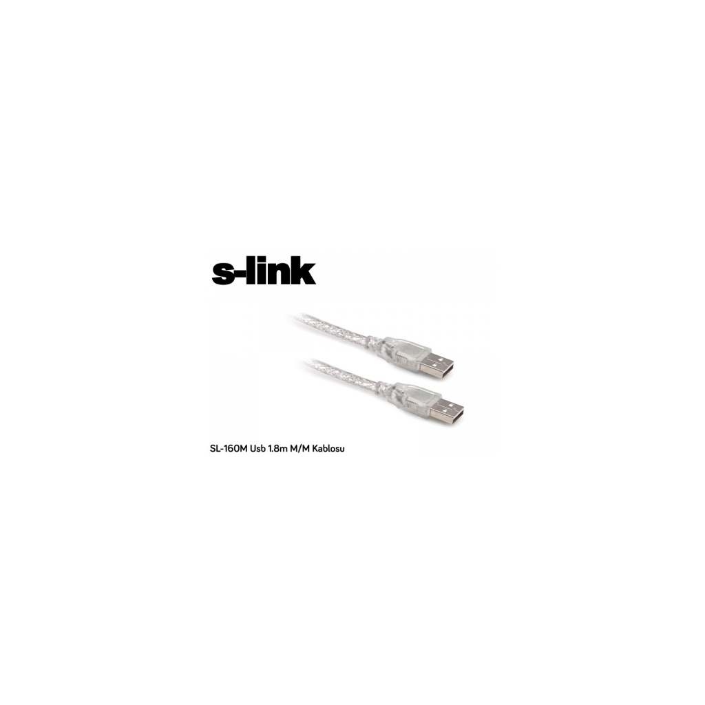 S-LINK SL-160M, İki Ucu Erkek M/M USB Kablosu, USB To USB 2.0 KABLO, 1.8mt