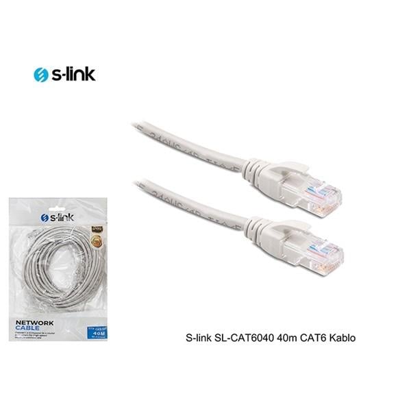 S-link SL-CAT6040 40m Gri CAT6 Patch Kablo