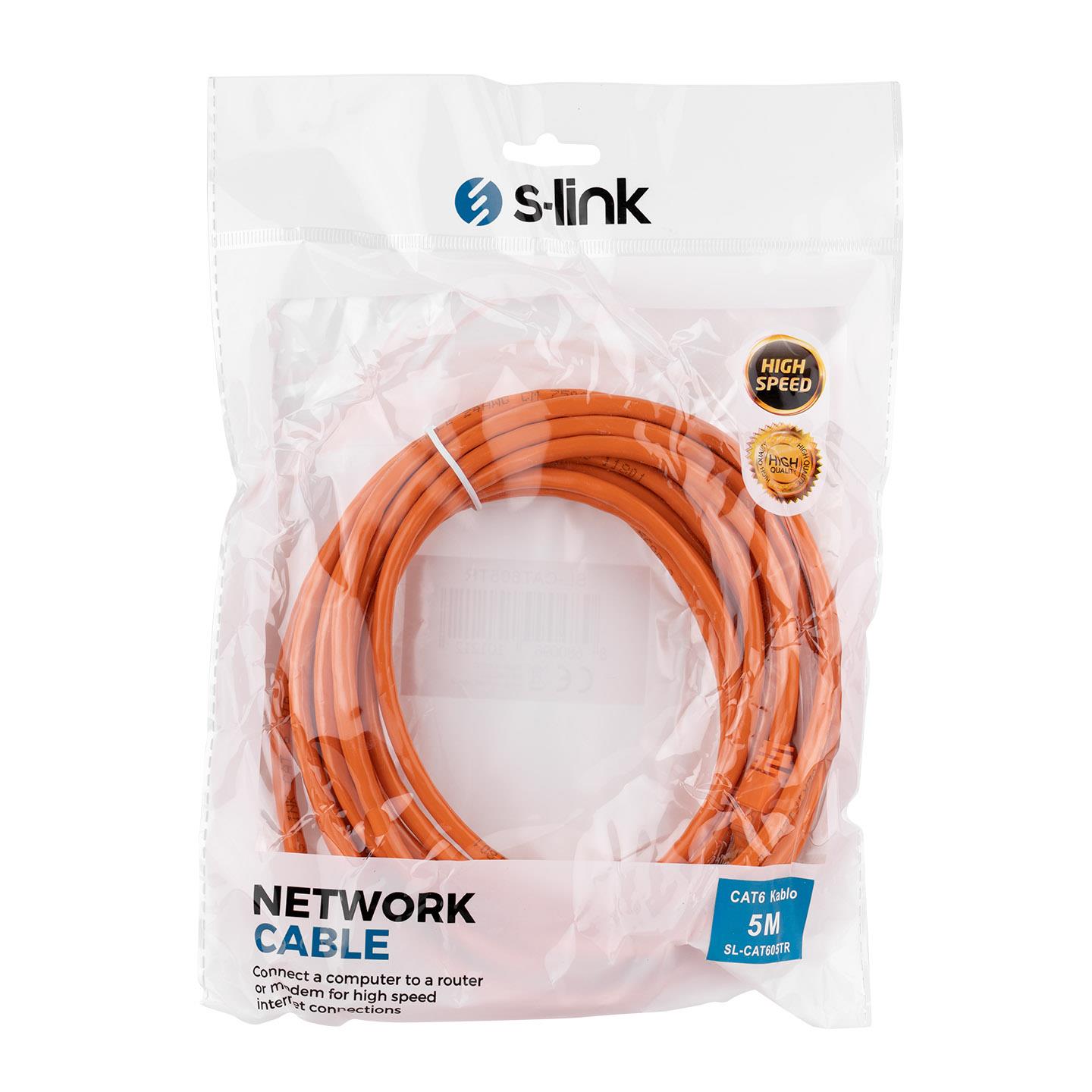 S-link SL-CAT605TR 5m Turuncu CAT6 KabloS-LinkAğ Kabloları ve AdaptörleriB05018