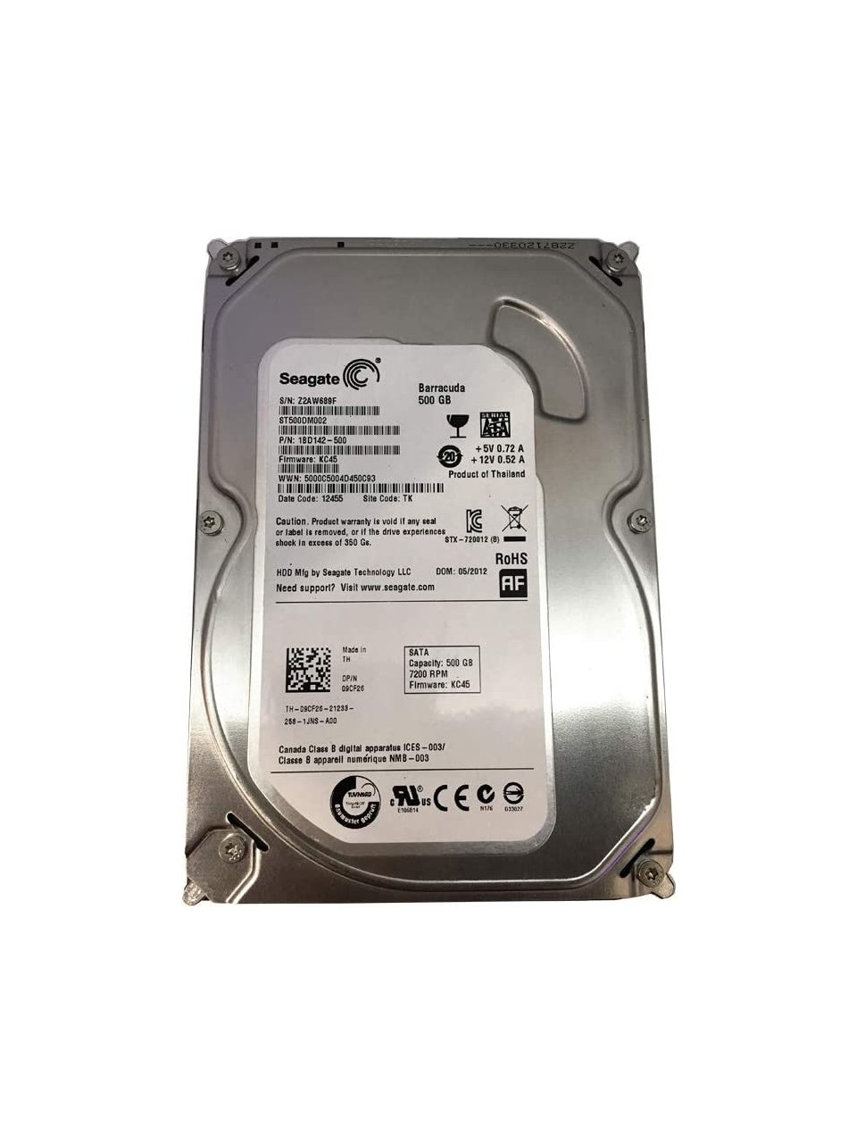 Seagate BarraCuda ST500DM002 SATA 3.0 7200 RPM 3.5