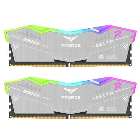 TEAM 64GB (2X 32GB) DDR5 6000MHZ CL38 RGB DUAL KIT PC RAM T-FORCE DELTA ECO SILVER FF2D564G6000HC38JDC01