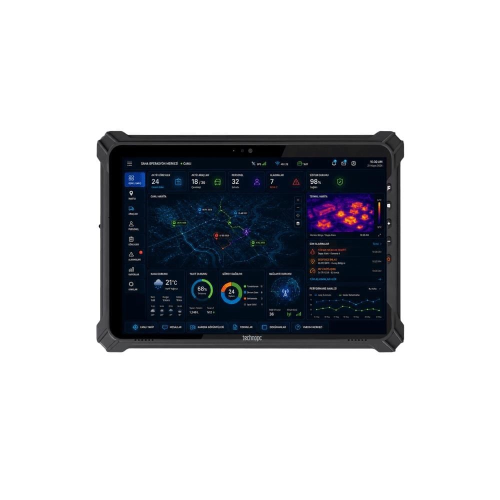 Technopc RugTab TM-T17X 10.1 800-1280 IPS 700Nits 8GB-128GB 5MP-13MP AND14 Endüstriyel Tablet