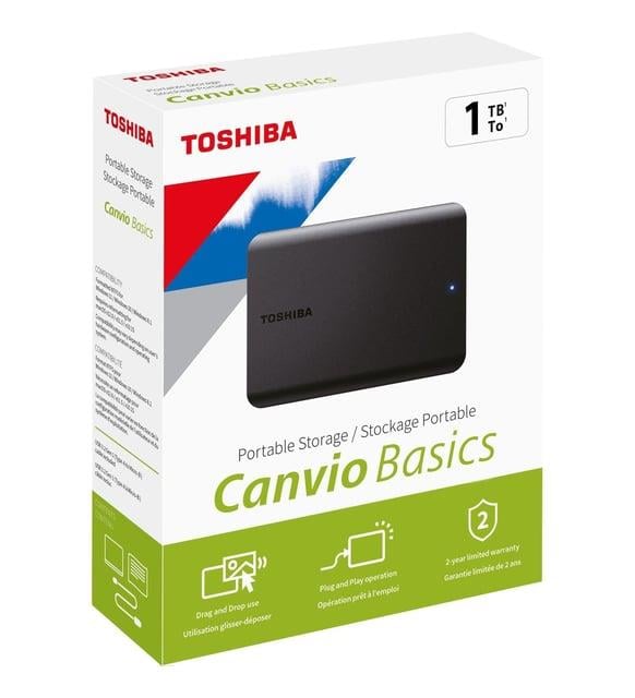 TOSHIBA 1TB CANVİO BASİCS 2.5'' USB3.2 HDTB510EK3AA (USB2.0 UYUMLU)ToshibaTaşınabilir DiskB04763