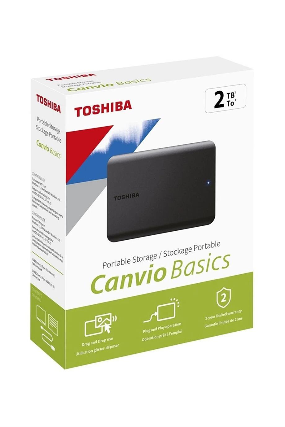 TOSHIBA 2TB CANVIO BASICS 2.5'' USB3.2  HDTB520EK3AA (USB2.0 UYUMLU)TOSHIBA 2TB CANVIO BASICS 2.5'' USB3.2  HDTB520EK3AA (USB2.0 UYUMLU)ToshibaHDD Sabit DiskB04658