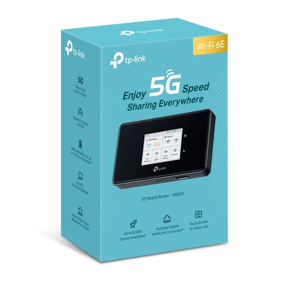 TP-LINK M8550 5G LTE WIFI6E AXE3600 Mobil Router
