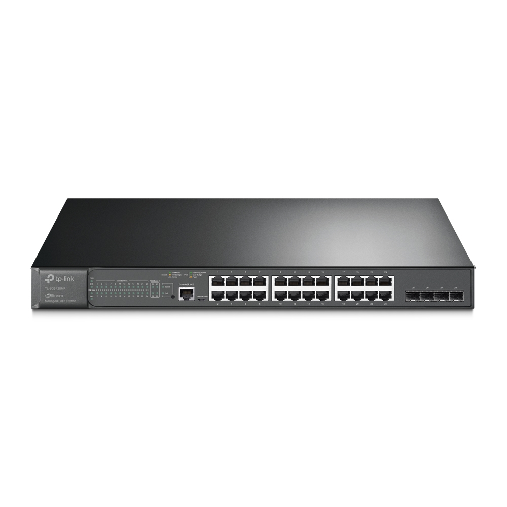 TP-LINK OMADA 24port 384w PoE+ 4xSFP GIGABIT  Yönetilebilir Switch TL-SG3428MP