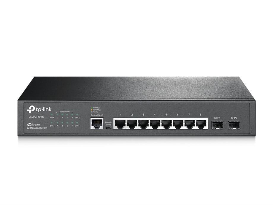 TP-LINK T2500G-10TS JETSTREAM 8 PORT GIGABIT L2 YÖNETİLEBİLİR SWITCH+2 SFP (TL-SG3210) 