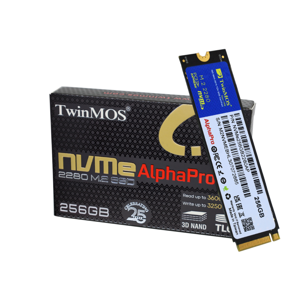 TwinMOS NVMe256GB2280AP, AlphaPro, 256GB, 3600-3250Mb/s, Gen3, NVMe PCIe M.2 2280, SSD,  TLC, 3DNAND