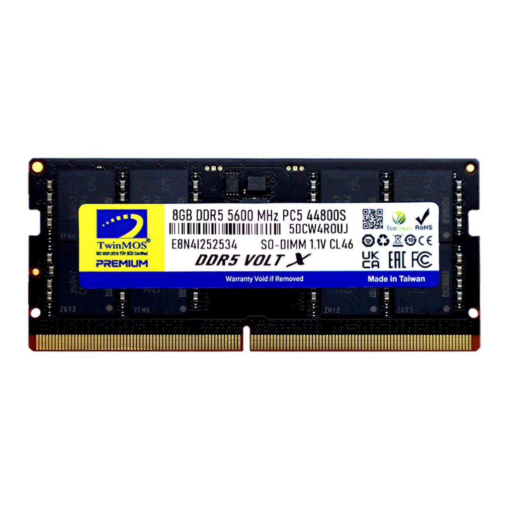TwinMOS TMD58GB5600S46, 8GB, DDR5, 5600MHz,  CL46, 1.1V Notebook Ram