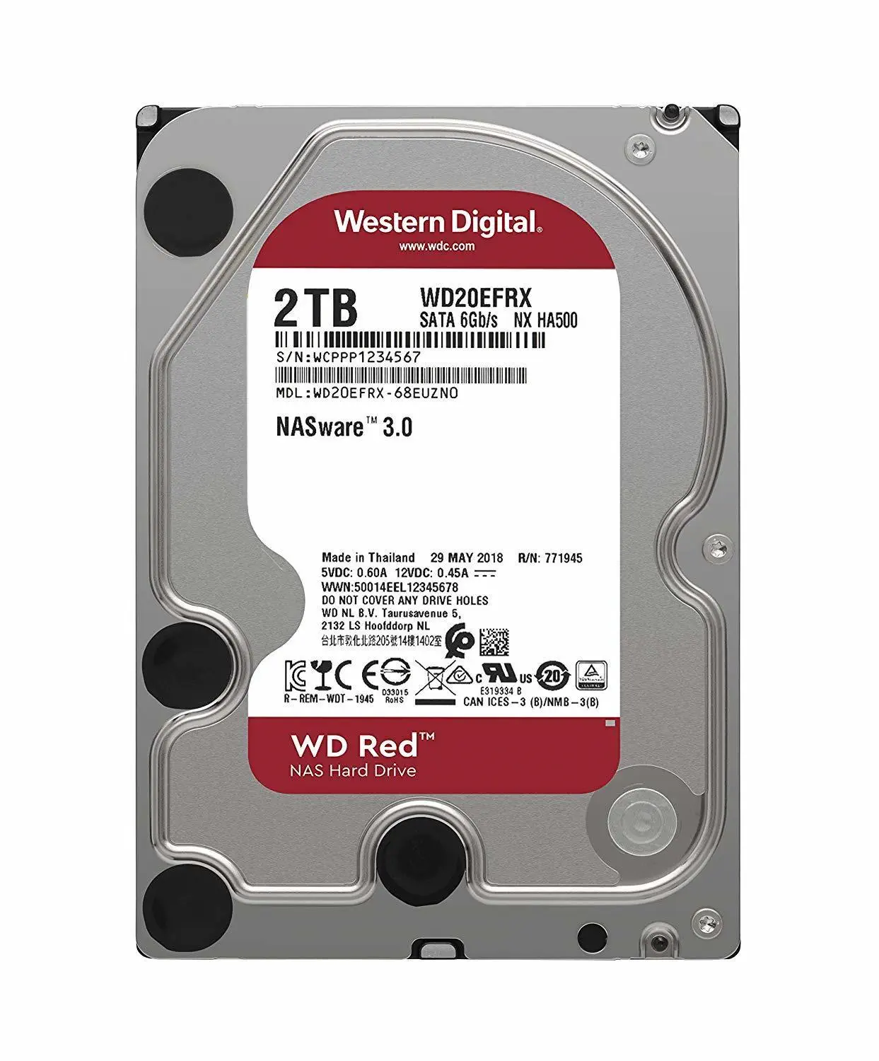WD Red WD20EFRX 2TB 3.5″ 5400 Rpm 64MB Sata 3 NAS HarddiskWdHDD Sabit DiskB02687