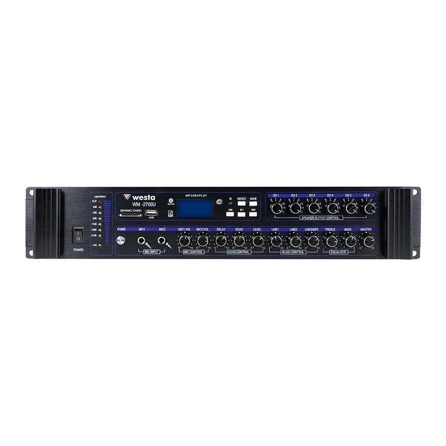 WESTA WM-2700U 700W 6 BÖLGELİ MIXER AMFİ