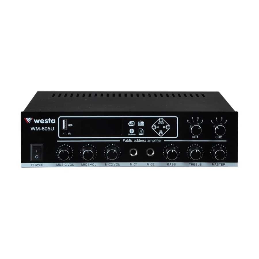 WESTA WM-605U 100W 2 KANALLI MİXER AMFİ
