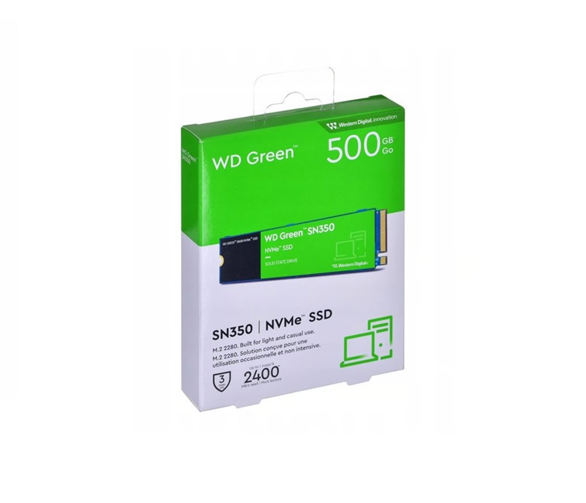 Western Digital Green SN350 WDS500G2G0C PCI-Express 3.0 500 GB M.2 SSDWDM2 NVME SSDB06841