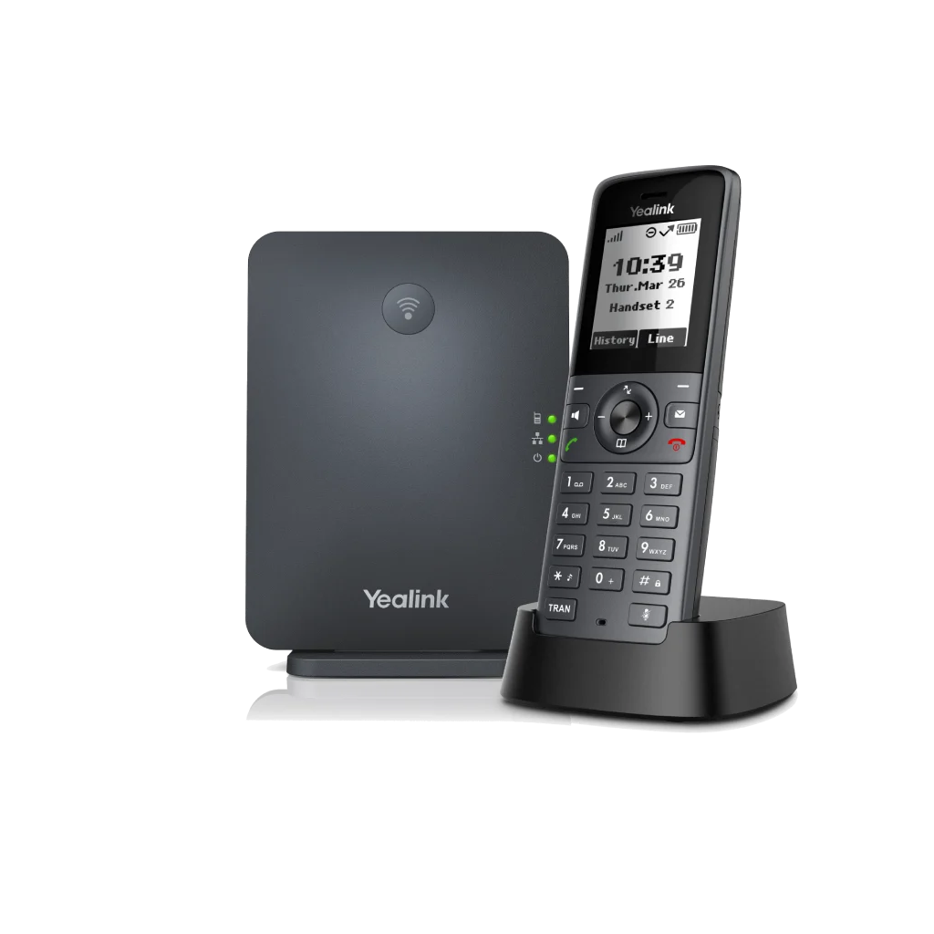 YEALINK W71P, W71H Dect Telefon ile W70B Baz İstasyonu, Kablosuz IP TELEFON, Siyah, 1.8