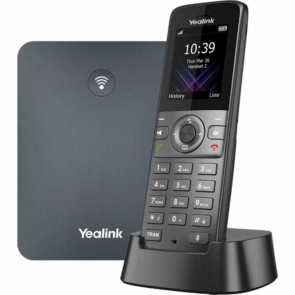 YEALINK W73P, W73H Dect Telefon ile W70B Baz İstasyonu, Kablosuz IP TELEFON, Siyah, 1.8