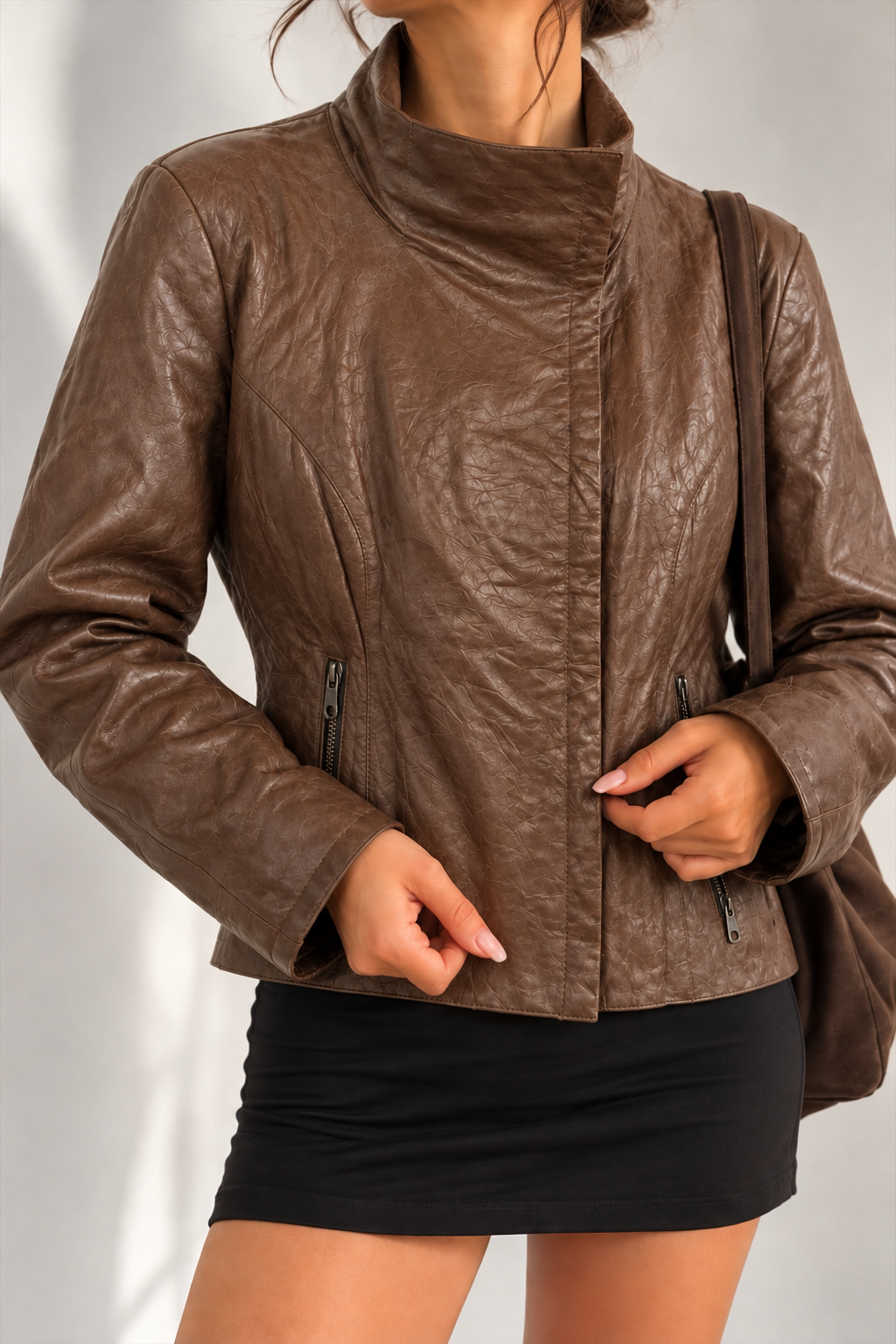 1980s Brown Biker Deri Ceket