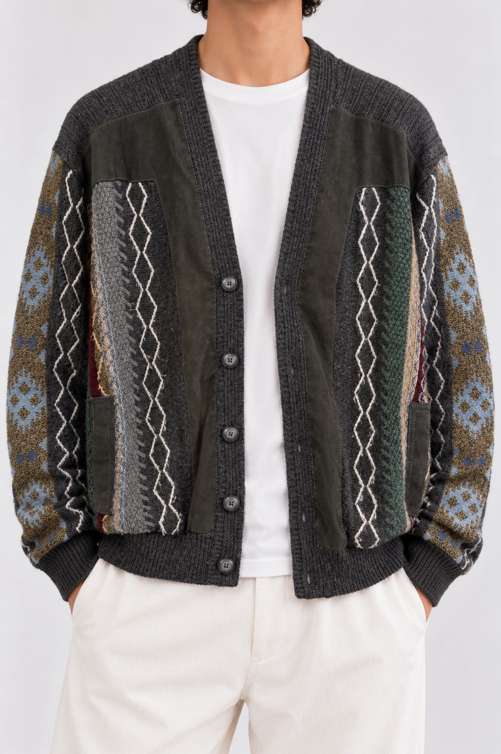 1980s Charcoal Suede Ceket/Hırka
