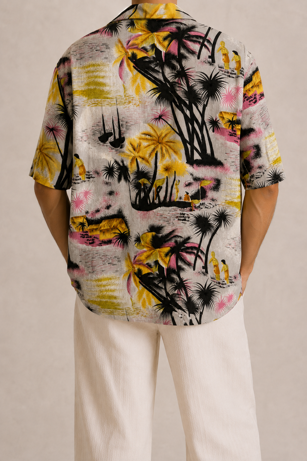 1980s Küba Yaka Hawaii Gömlek